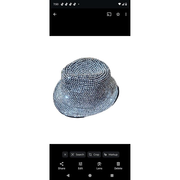 Silver rhinestone fedora
